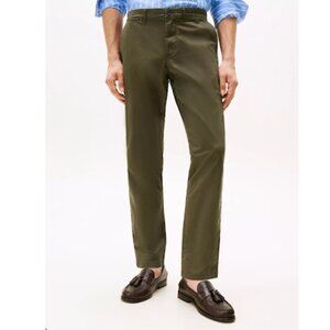THFlex Tommy Hilfiger Slim Chino Men Pants Army Green Size 36x32